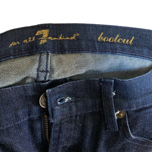 7 For All Mankind Rare Womens Jeans Tag 28 Blue Bootcut Low-Rise W31xL33 Denim - Picture 9 of 12